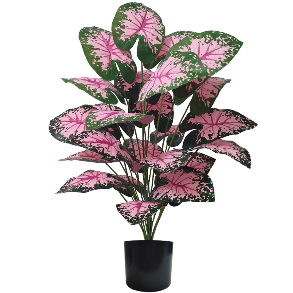 Fiddle Leaf Fig - Folha rosa vasos de plantas artificiais
