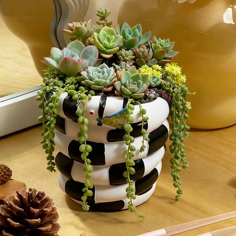 Vaso de Resina em Formato de C - Snake Plant Ceramic avaliação e preço